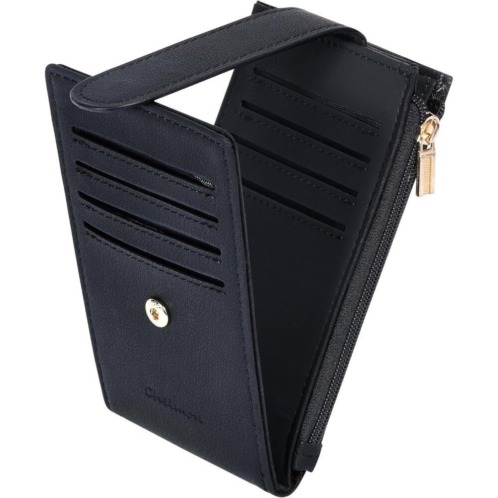 Womens Wallet Slim RFID Blocking Bifold Multi Card Case Wallet with Zipper Pocke